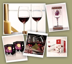 <span class=keywords><strong>la</strong></span> boca de soplado de color rojo <span class=keywords><strong>vino</strong></span> de cristal de vidrio de champagne con espiral de madre - Product Image 3