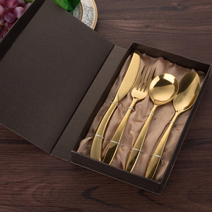 Sang trọng hộp giấy Bộ đồ ăn dao và nĩa <span class=keywords><strong>Set</strong></span> quà tặng bao bì OEM hộp dao kéo - Product Image 4