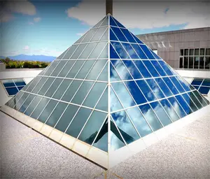 Triangular Shape Prefab Light Gauge Steel Structure Glass Roof Skylight For Commercial Plaza Building