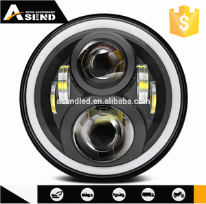 Hors-route 7 ''projecteur <span class=keywords><strong>complet</strong></span> jaune <span class=keywords><strong>halo</strong></span> haute faible faisceau de lumière de travail pour jeep et vélo - Product Image 1