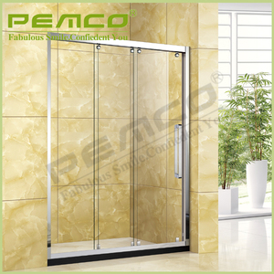 Nuevamente diseño rueda colgante acero inoxidable 304 puertas correderas <span class=keywords><strong>de</strong></span> cristal sin marco ducha pantalla - Product Image 6