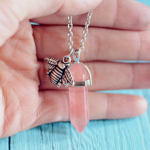 Naturaleza piedra hexagonal colume colgante de abeja con colorida pilar encanto regalo collar partido joyería para <span class=keywords><strong>pareja</strong></span> - Product Image 3