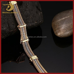 <span class=keywords><strong>chicas</strong></span> personalizados 316l Goldplated pulseras de cadena de acero inoxidable de malla de arco joyas pulsera nudo - Product Image 3