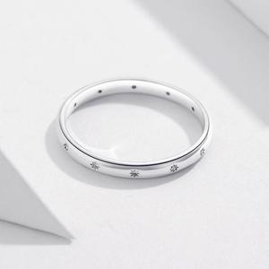 Anello in <span class=keywords><strong>argento</strong></span> Sterling 925 da donna semplice anello di moda placcato in platino stile classico per Anniversary-SCR546 regalo - Product Image 3