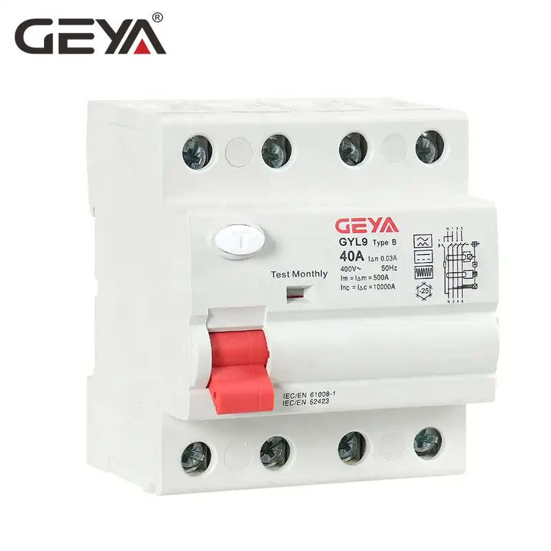 Новый GEYA Тип B RCCB 63A 4-полюсный автоматический выключатель утечки заземления ELCB постоянный ток RCD 4 P 40a 63a 30 мА
