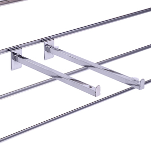 حامل معدني مربع للجدران بتصميم شريطي خشبي أو زجاجي - Product Image 6