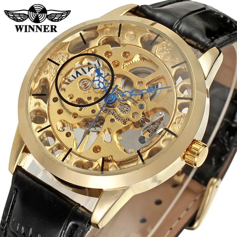 China wholesale brand T-winner casual fashion watch custom logo skeleton mechanical male watch