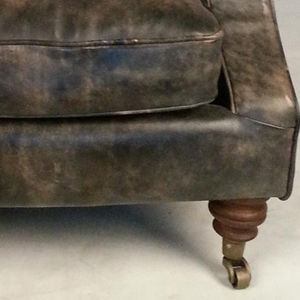 Rétro traditionnel <span class=keywords><strong>anglais</strong></span> Chesterfield canapé chaise en cuir vieilli - Product Image 4