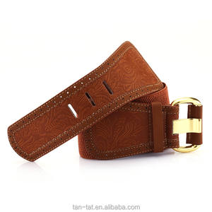 Las mujeres Tops abajo Extra ancho de cuero Real cinturones para vestido - Product Image 6