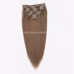 Estensioni dei <span class=keywords><strong>capelli</strong></span> Clip-in dei <span class=keywords><strong>capelli</strong></span> umani Remy vergini reali all'ingrosso nessuna fibra sintetica può essere tinta e arricciata servizio OEM - Product Image 3