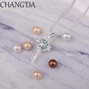 Pendentifs en forme de clé d'arbre, Cage à perles en argent 925, 8MM, haute qualité, tendance, cadeau <span class=keywords><strong>pour</strong></span> amoureux - Product Image 2