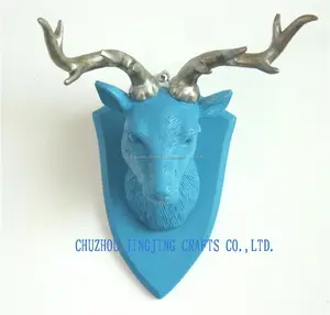 de pared de pared animal de la resina escultura de la cabeza / artificial cabeza de los ciervos