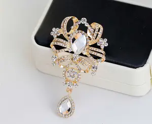 Blauw Broche Versiering Bridal Bruidsmeisje Jurk Sash Crystal Navy Broches Cake Decoratie