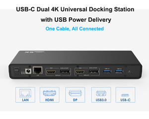 USB C Double 4 K Station D'accueil avec 60 W Puissance Livraison-Thunderbolt <span class=keywords><strong>3</strong></span> Compatible, 5 K Simple Affichage Vidéo Réplicateur de Ports - Product Image 5