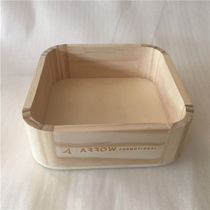 Boîte de rangement en bois de petite taille bon marché avec des coins ronds en pin imprimés de logo boîtes cadeaux vides sans couvercles pour emballage de cadeau de bijoux - Product Image 2