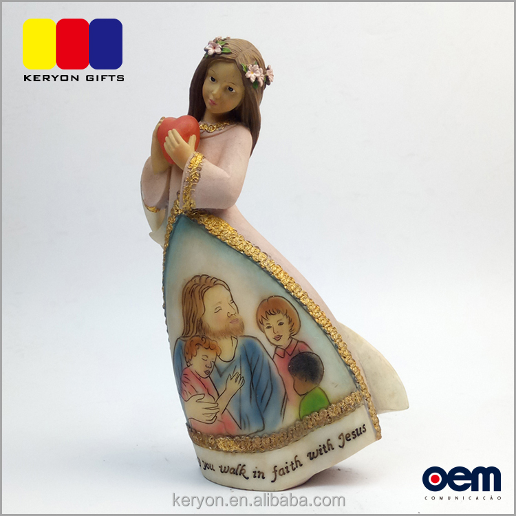 Custom Made Pas Cher Cadeau Religieux Résine Gardien Ange Figurine Pour Vente