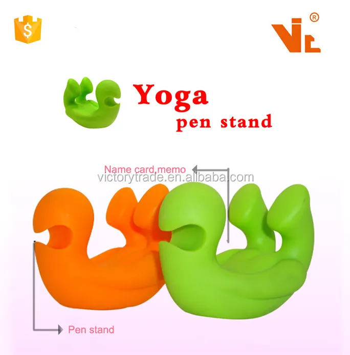 V-PH1315 Promotie Geschenk Creatieve Yoga Vorm Pen Stand Met Memo Houder