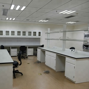 Laboratuvar mobilyası için Lab ada tezgah masa reaktif rafı ile tüm çelik ada çalışma tezgahı - Product Image 5