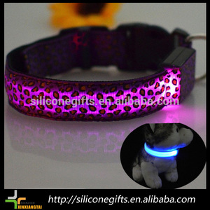 Nylon leopard collar led flash light <span class=keywords><strong>for</strong></span> Dog <span class=keywords><strong>a</strong></span> - Product Image 3