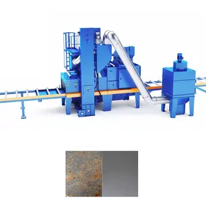 Automatic steel plate pre-treatment line steel plate shot blasting cleaning machine