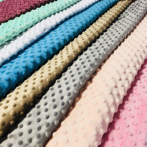 Minky Dimple Polka Dot Vải <span class=keywords><strong>Cuddle</strong></span> Mềm Bong Bóng Dot Polyester Ba Lan Vải Cho Chăn Em Bé Sử Dụng - Product Image 3