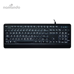 <span class=keywords><strong>Clavier</strong></span> filaire USB à grandes touches pour personnes malvoyantes, lettres à fort contraste, 104 touches, pour personnes âgées - Product Image 1