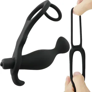 10 Mode Vibrating Man Prostate Massager with Cock Ring and Balls Ring