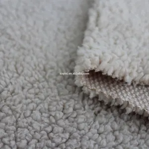 Tissu tricoté blanc pour doublure de veste en denim, 100% polyester sherpa, 230gsm, livraison gratuite