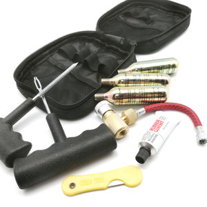 Wheelsky - <span class=keywords><strong>Kit</strong></span> de Reparación de Neumáticos sin Cámara para Bicicleta, Motocicleta y Automóvil, con Bolsa de Transporte Portátil de 19 Piezas y Cartuchos de CO2 - Product Image 2