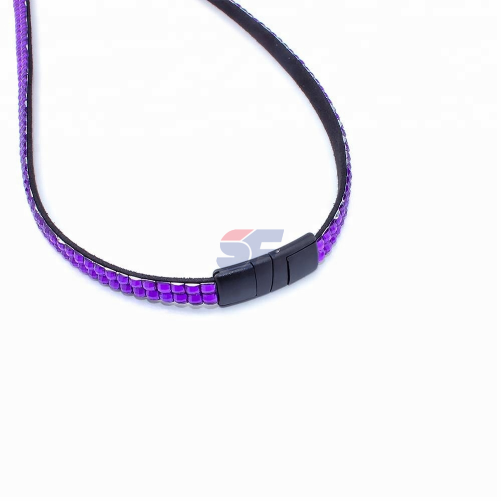 Fashion Silicone Beads Key Ring Chain Cycle Wristlet Keychain Bracelet Image 3