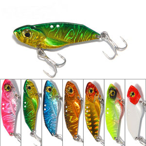 Uniker 7PCs Angel köder Klinge Metall VIB Hard Bait Bass Walleye Crappie 1,6 Zoll 0,3 Unzen Angel gerät mit 8 # Haken - Product Image 4