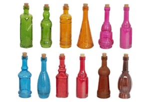 Bouteilles <span class=keywords><strong>en</strong></span> <span class=keywords><strong>verre</strong></span> vintage avec bouchons <span class=keywords><strong>en</strong></span> liège, vases à fleurs, formes assorties, ensemble de bouteilles de 5 pouces de haut, 100-150 ml, <span class=keywords><strong>bouteille</strong></span> <span class=keywords><strong>en</strong></span> <span class=keywords><strong>verre</strong></span> gaufré - Product Image 5