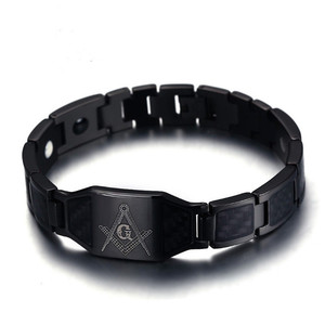 2018 Acier au titane incrusté De Fiber De Carbone de santé bracelet magnétique - Product Image 1