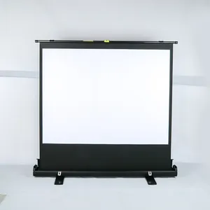 Foldable Height Adjustable Wrinkle-Free Projection Screen Pull up floor standing for Movie, Home Theater, Gaming, Office