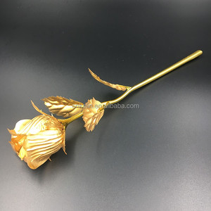 Rosa Eterna in Metallo Creativa da 25 cm, Bocciolo di Rosa Placcato Oro, Artigianato in Metallo per <span class=keywords><strong>Qualcuno</strong></span> Speciale - Product Image 2