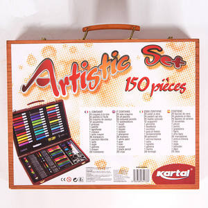 أفضل هدية للأطفال: مجموعة رسم وتلوين خشبية مكونة من 150 قطعة مع أقلام تلوين وأقلام شمع وأقلام رصاص ملونة - Product Image 3