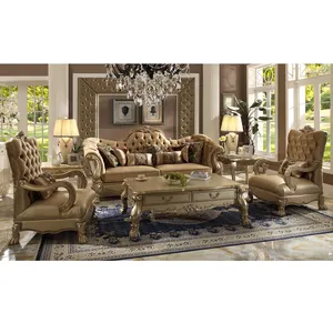 2021 Longhao Wohn möbel Luxus Holz Sofa Set Designs für Wohnzimmer