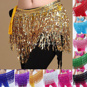 Danse du ventre gland frange hanche écharpe jupe portefeuille Festival Sequin <span class=keywords><strong>Mini</strong></span> jupe Halloween Costume - Product Image 1