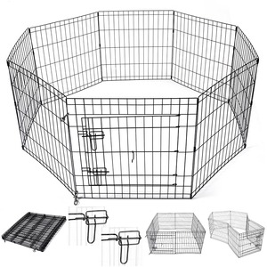 可折叠狗 Playpen 板条箱金属围栏宠物小狗玩笔运动笼 8 面板