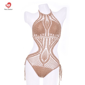 Costume da bagno intero da donna all'uncinetto maturo Sexy di alta qualità costume da bagno fatto a mano per donna - Product Image 1