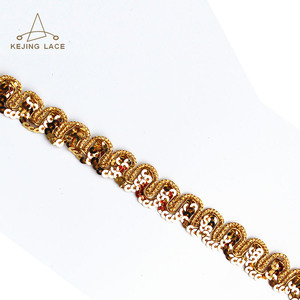 Thanh lịch vàng bạc sáng kim loại Gimp sequin Trims - Product Image 6