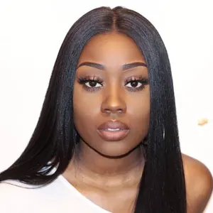 Yaki Straight Peruvian Human Cuticle Aligned Virgin Hair 150% Density 360 Lace Frontal Wigs