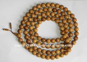 Riddhi Siddhi Natural Sandalwood Mala with Round Loose <b>Wood</b> <b>Beads</b> - Product Image 2