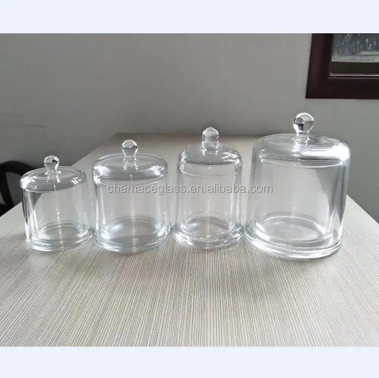 Glas Kaars Houder Dome, Glas Kaars Bell Jar, Glazen Cloche Met Glazen Voet