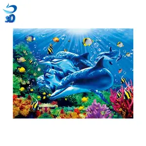 50x70cm 큰 sealife 그림 3D 렌즈 모양 인쇄 포스터 큰 크기 3d 그림