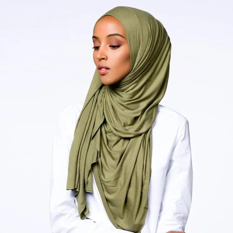 Schal Frauen Hijab Großhandel Jersey 60*160cm Muslimischen Licht Farbe Hijab