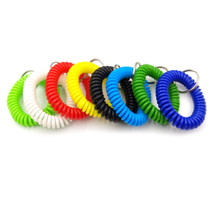 Plastic Stretchable Spring Bracelet Wrist Coil Key Chain