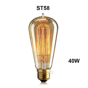 <span class=keywords><strong>Ampoule</strong></span> à <span class=keywords><strong>filament</strong></span> Edison décorative vintage antique, style américain ST58 ST64 <span class=keywords><strong>40W</strong></span>, cage à écureuil, pointe en forme de goutte d'eau, lampe de guidage <span class=keywords><strong>LED</strong></span> - Product Image 1