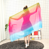 Produk baru Selendang Sutra Wanita Warna Jahitan Merah Hitam Desain Fashion Ombre Chiffon Silk Wrap Shawls