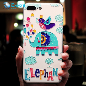 Iexplore Mềm TPU 3D Embossment Tùy Chỉnh In Ấn Phim Hoạt Hình Dễ Thương Động Vật Hippo Và Con Voi Cô Gái Trường Hợp Điện Thoại Cho Iphone 16 Pro Max - Product Image 5